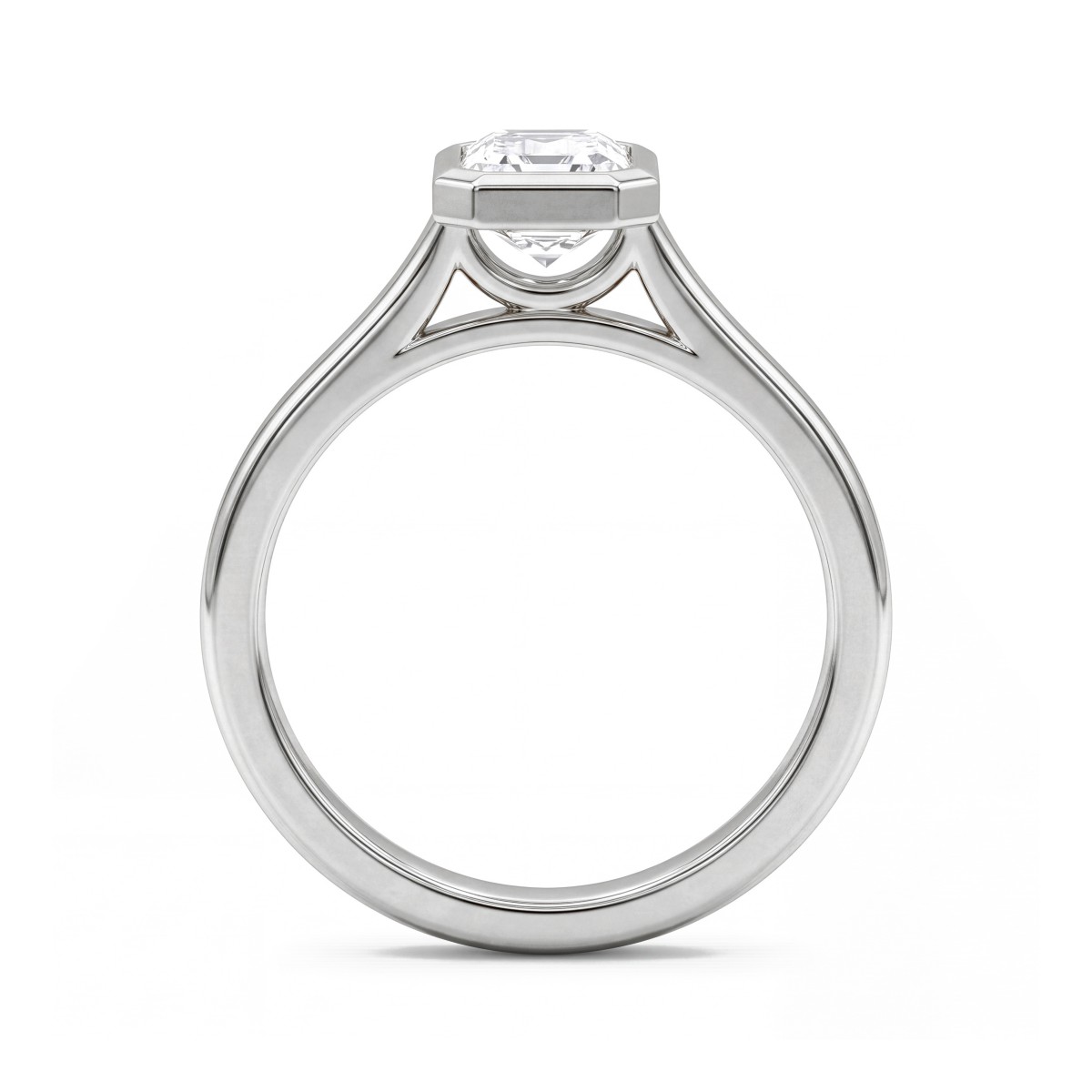 Esme - Moissanit-Solitärring Emerald Cut in Zargenfassung