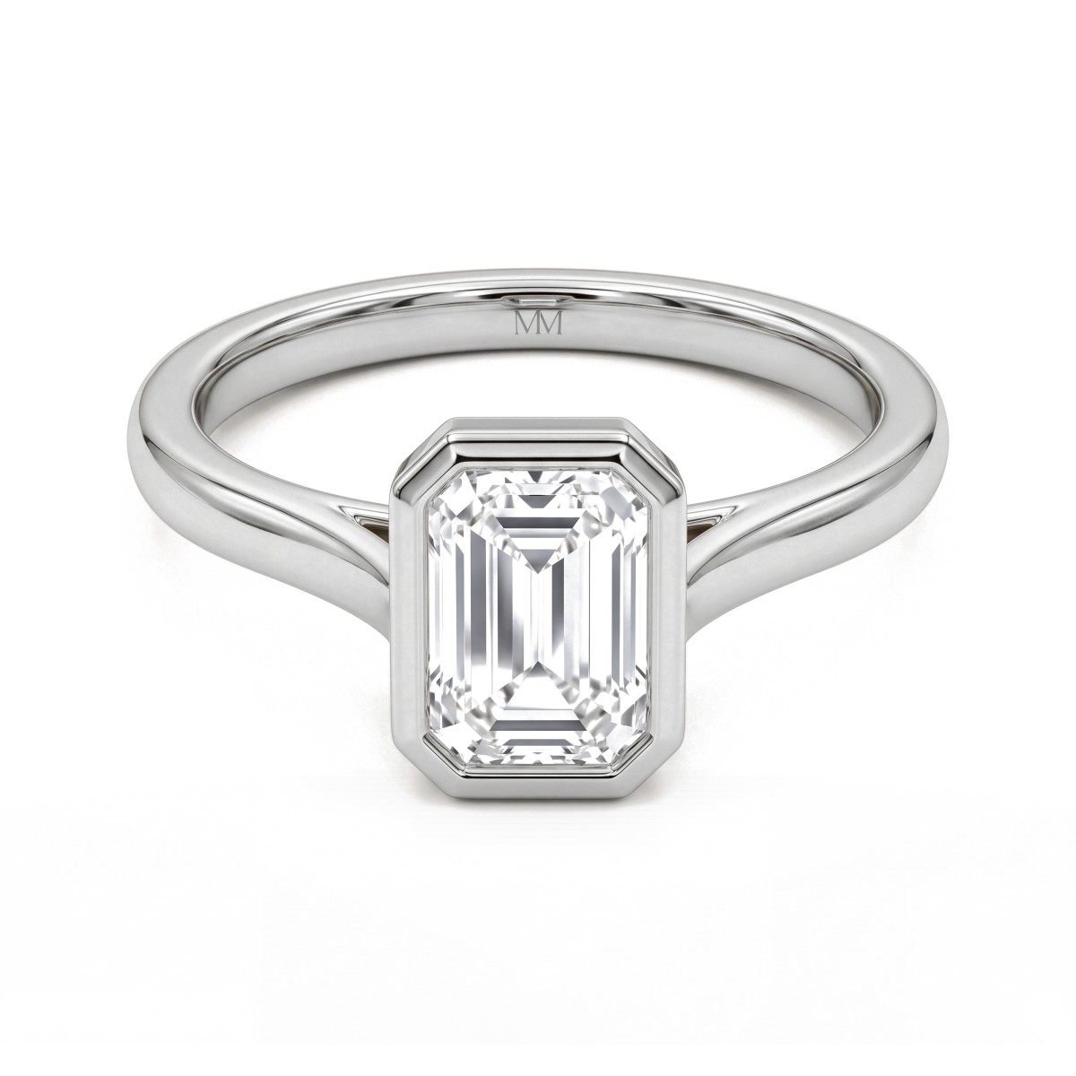 Esme - Moissanit-Solitärring Emerald Cut in Zargenfassung