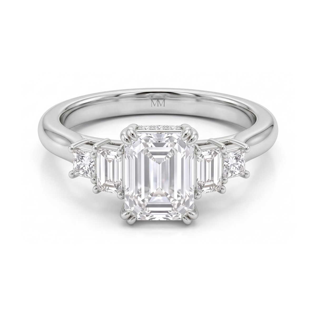 Mosaic - Fünf-Stein-Ring mit Emerald-Cut-Moissaniten