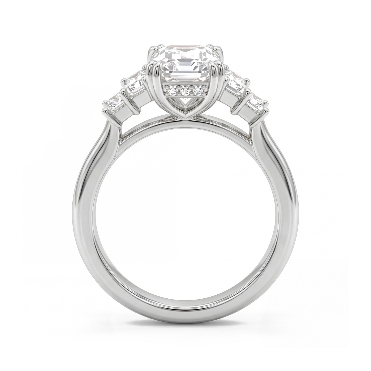 Mosaic - Fünf-Stein-Ring mit Emerald-Cut-Moissaniten