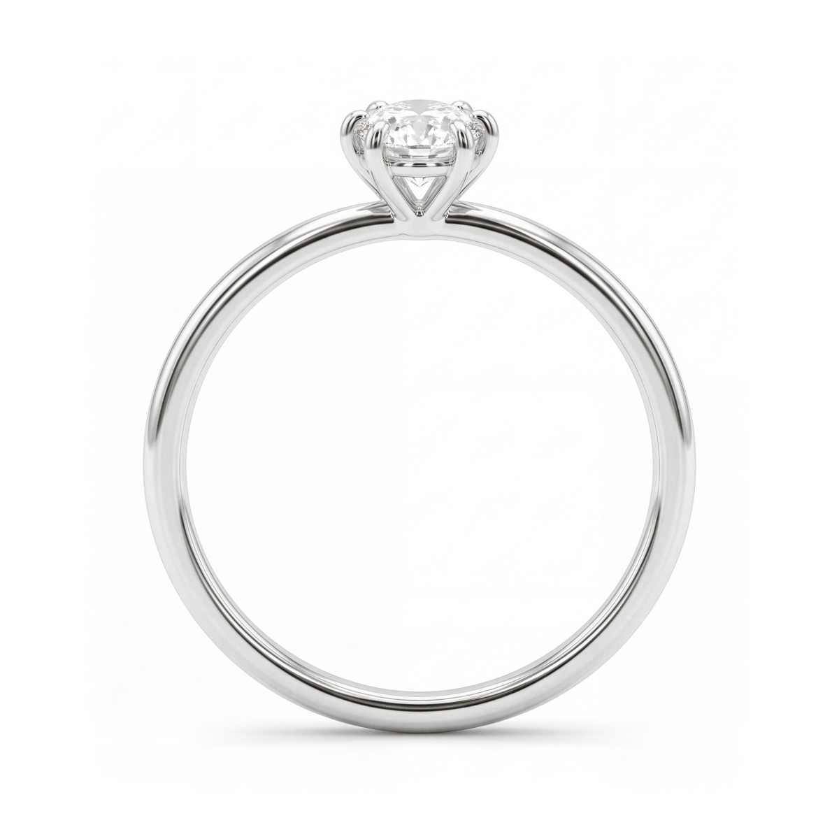 Mignon - Moissanit-Solitärring Oval in 6-Krappen-Fassung