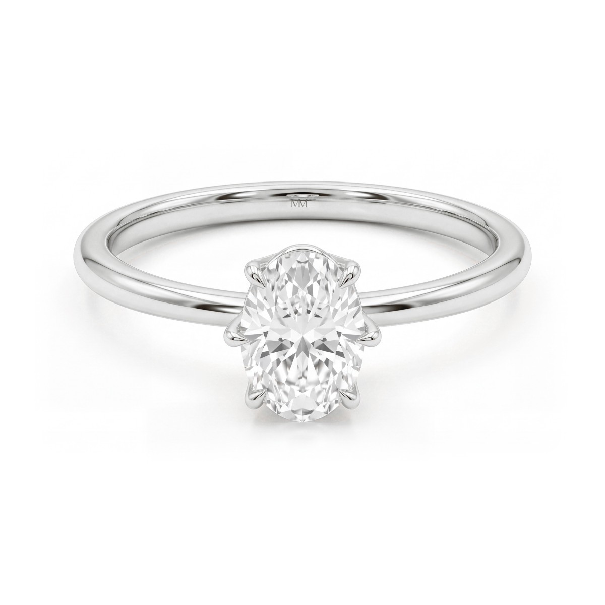 Mignon - Moissanit-Solitärring Oval in 6-Krappen-Fassung