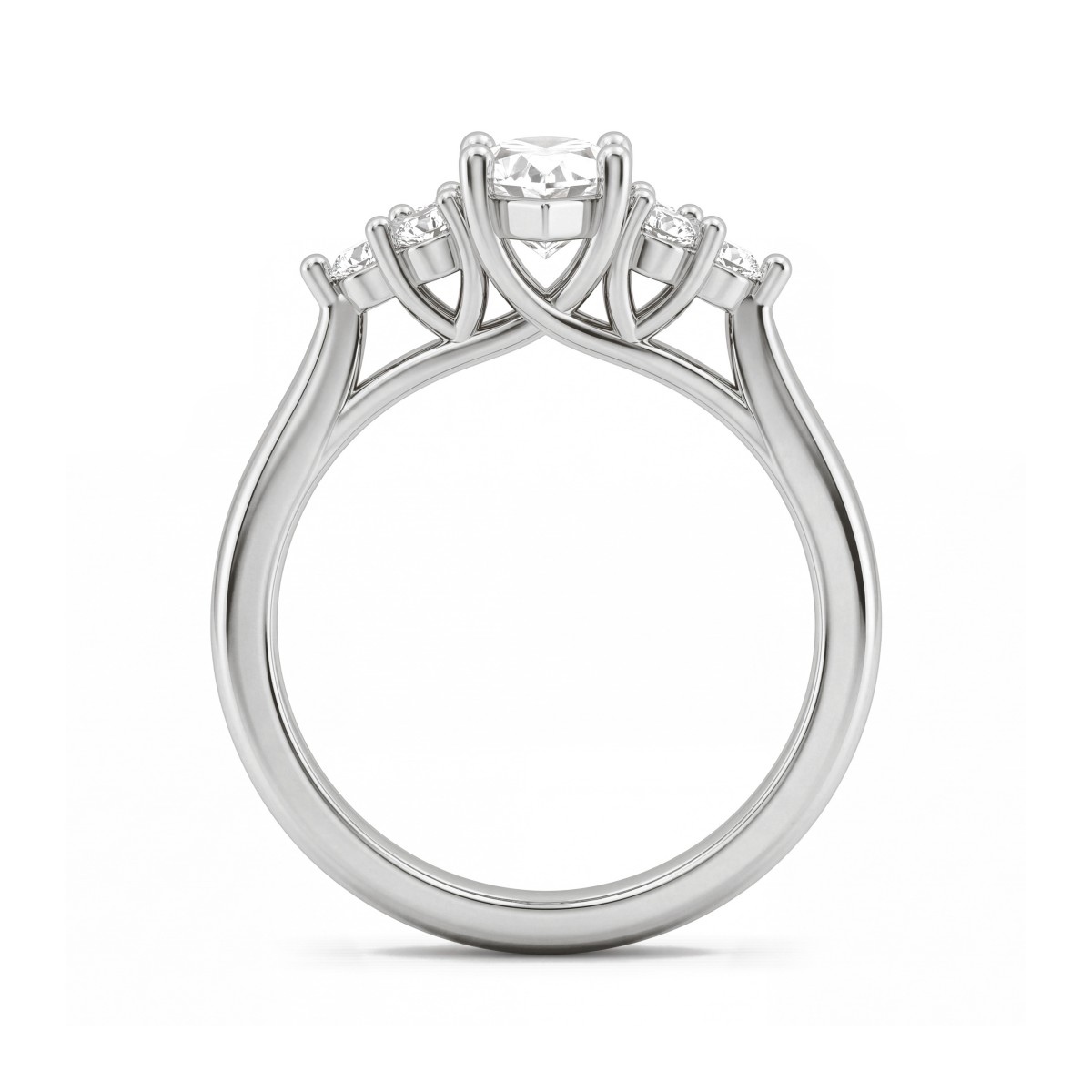 Posy - Moissanit-Ring Marquise mit Cluster-Seitensteinen