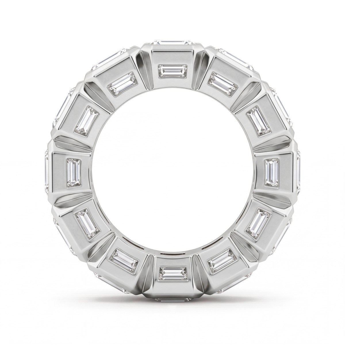 Devotion - Voll-Memoirering mit Emerald-Cut-Moissaniten in Zargenfassung