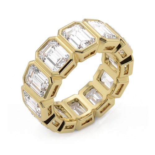 Devotion - Voll-Memoirering mit Emerald-Cut-Moissaniten in Zargenfassung