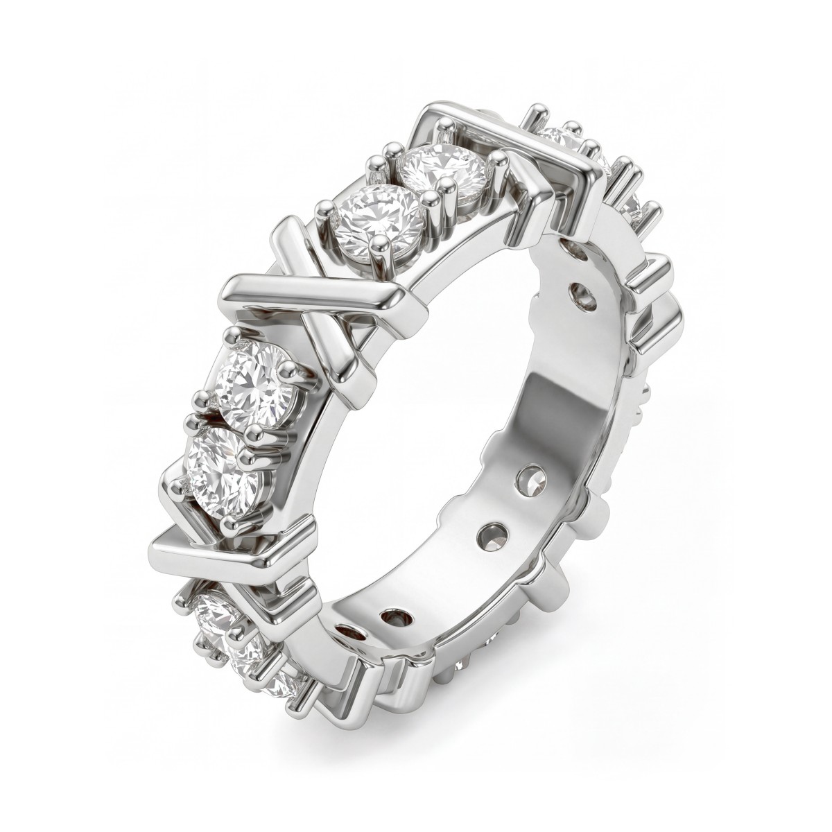 Duetta - Moissanit-Memoirering Rund mit X-Motiven