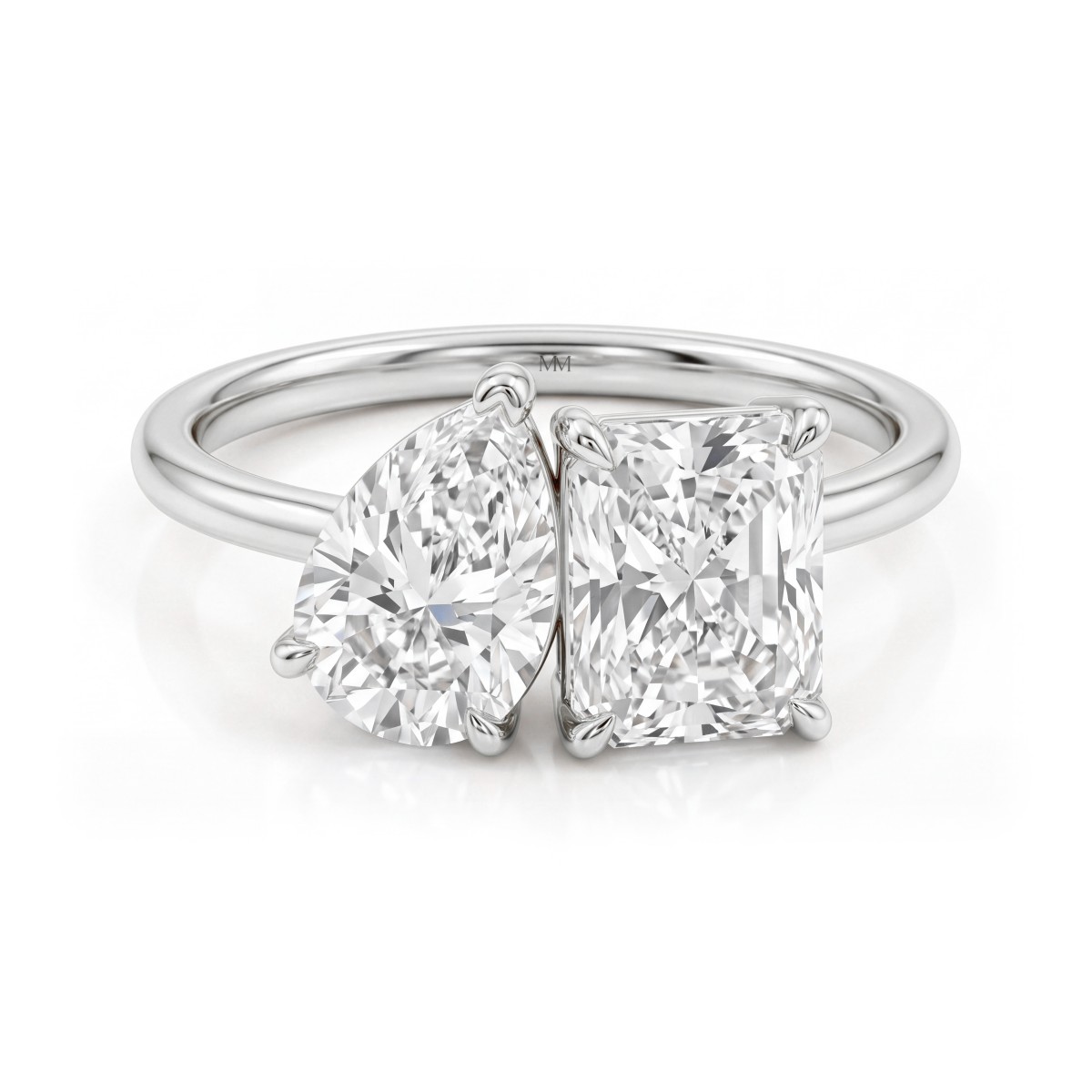 Concordia - Toi-et-Moi-Ring mit Tropfen- und Radiant-Moissaniten