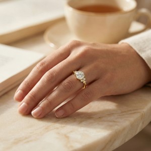 Goldene Moissanit-Ringe