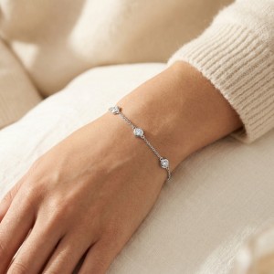 Silber-Moissanitarmbänder