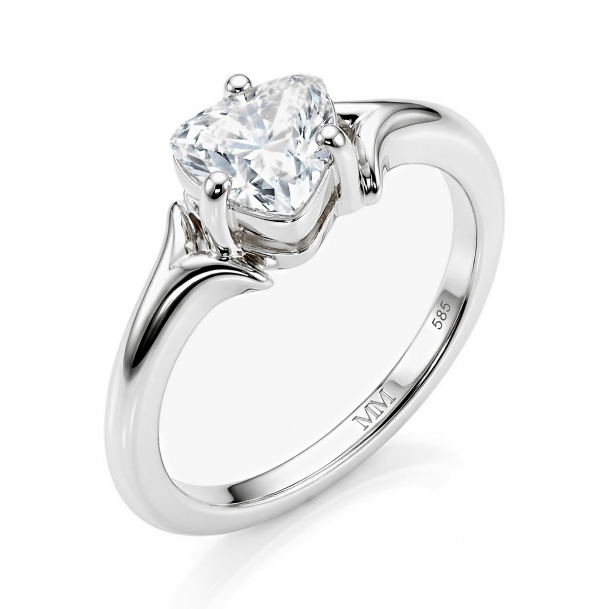Elysia - Trillion Solitär Moissanit Ring