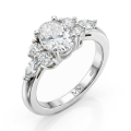 Lustrina - Ovaler Moissanite Ring mit Strahlenden Akzenten