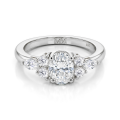 Lustrina - Ovaler Moissanite Ring mit Strahlenden Akzenten