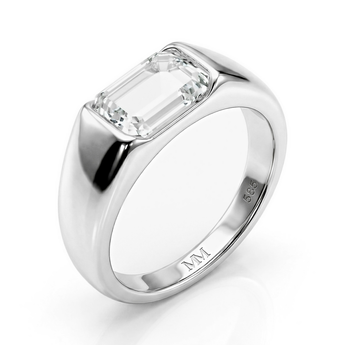 Portraitix - Portrait-Moissanit-Ring für Männer 