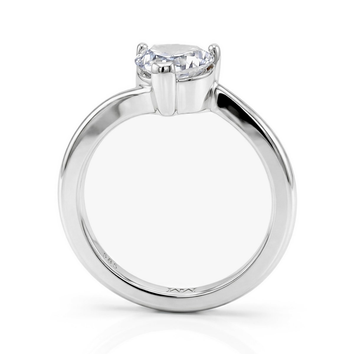 Amora - Herzschliff Moissanit Solitärring
