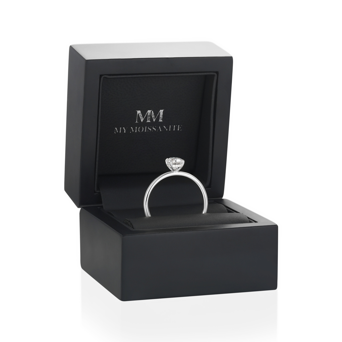 Mystique - Ovaler Solitaire Moissanite Ring mit Hidden Halo | Wedfit