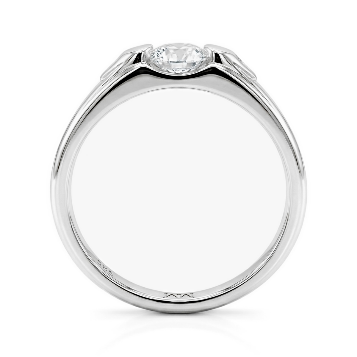 Onyx - Herren Moissanit Ring mit Seitlichen Akzentsteinen