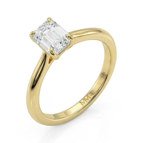 Elysium - Moissanit-Solitärring Emerald Cut