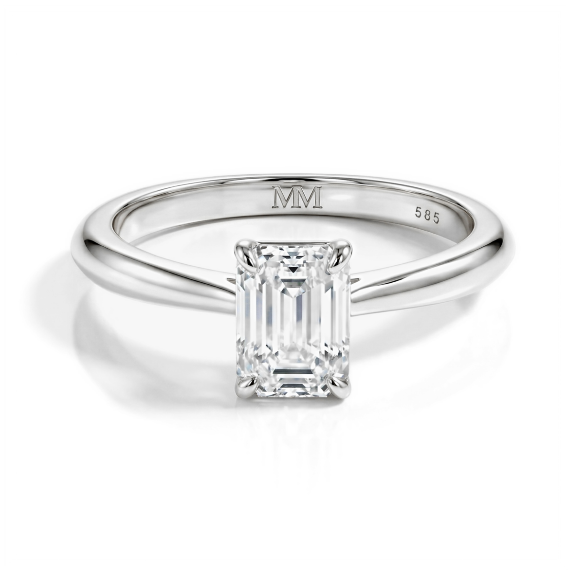 Elysium - Smaragdschliff Solitär Moissanit Ring