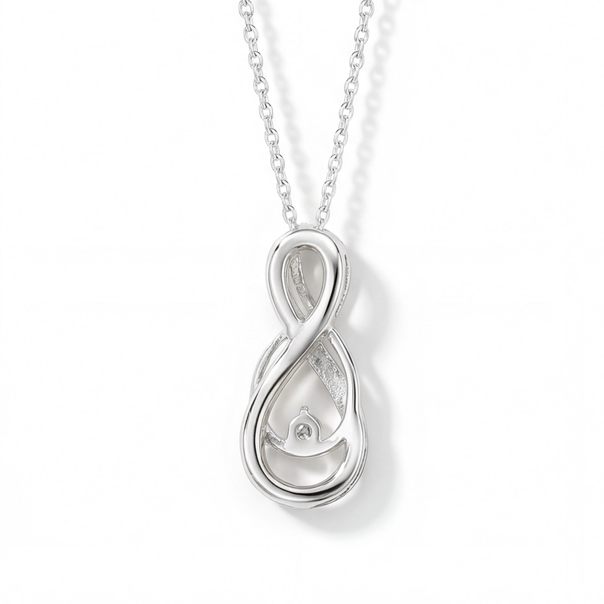 Infinity - Geschwungener Moissanit-Anhänger in Pavé-Fassung