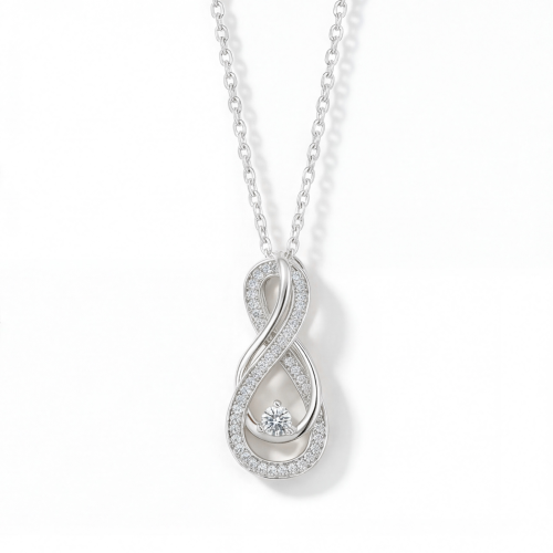 Infinity - Gedrehtes Pavé Moissanit-Anhänger