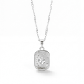 Memento - Brillanter Moissanit-Anhänger im Pavé-Halo-Design