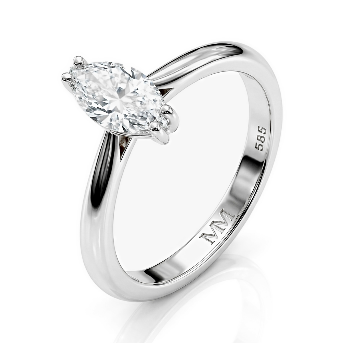 Liana - Marquise Solitär Moissanit Ring