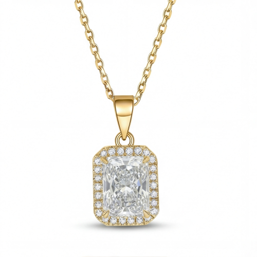 Gold-Moissanit-Halsketten