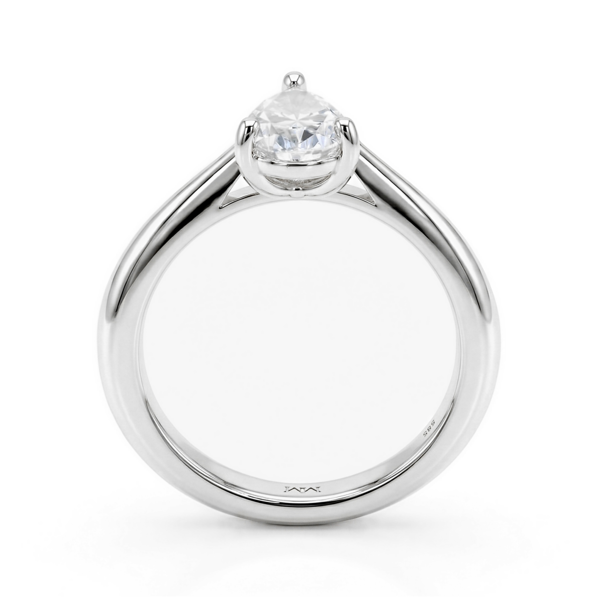 Larissa - Birne Solitär Moissanit Ring