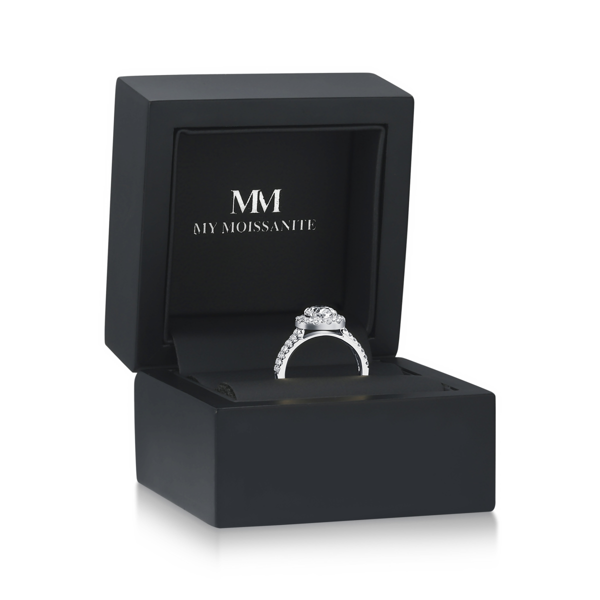 Ovalea - Ovaler Schnitt Moissanit Ring Mit Halo Pavé Design