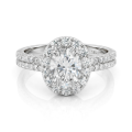 Ovalea - Ovaler Schnitt Moissanit Ring Mit Halo Pavé Design