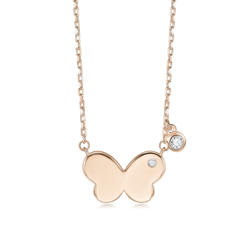 Papillia - Moissanit-Halskette mit Schmetterlings-Charm und Akzentsteinen