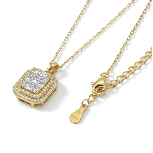 Gold-Moissanit-Halsketten