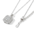 Cristallo - Radiant Geschnittenes Moissanit Doppeltes Halo Anhänger Gliederkette