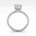 Veridian - Moissanit-Ring Emerald Cut mit pavé-besetzter Ringschiene