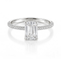 Veridian - Moissanit-Ring Emerald Cut mit pavé-besetzter Ringschiene