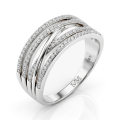 Estrella – Moissanit-Ring mit Cross-Over Linie
