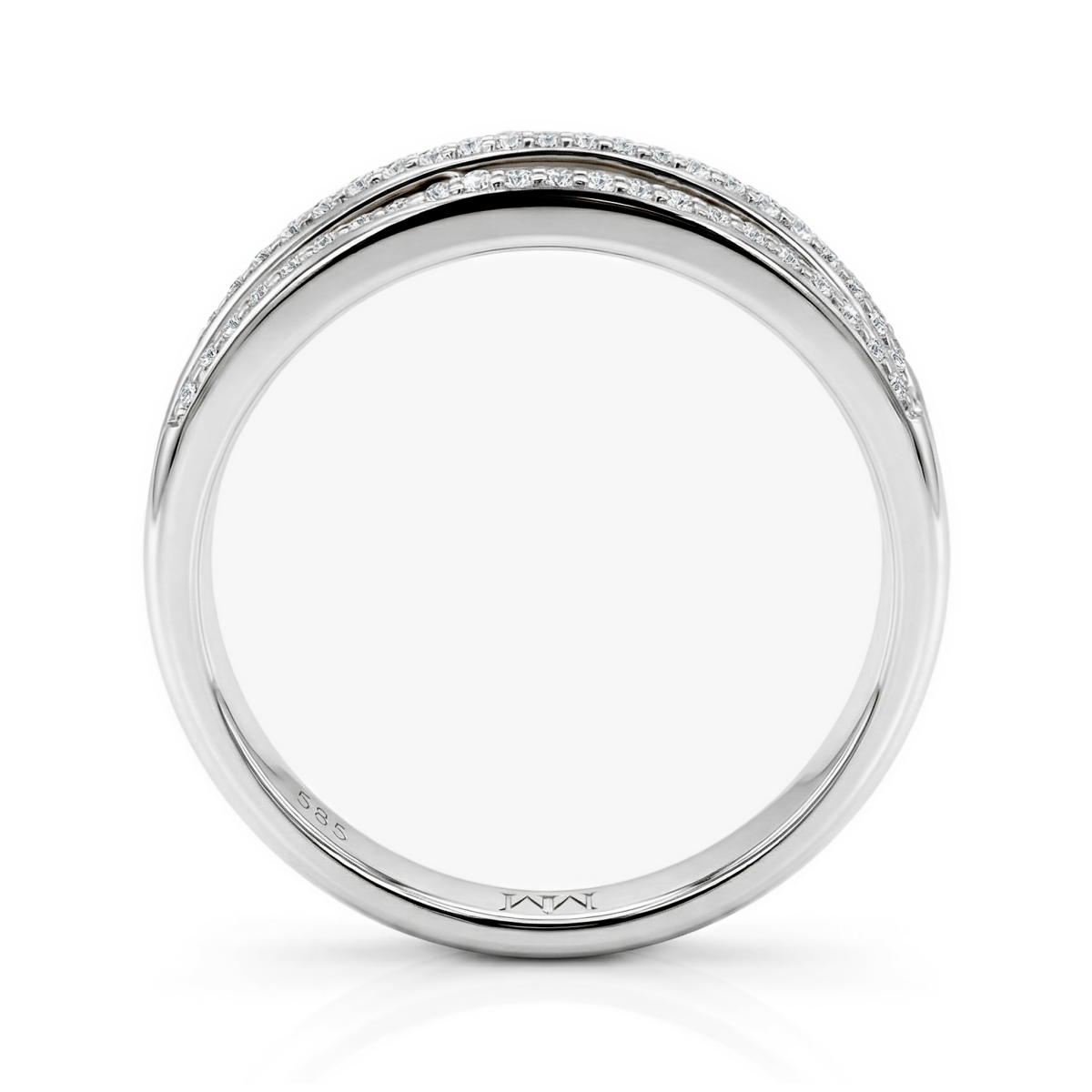 Estrella – Moissanit-Ring mit Cross-Over Linie