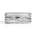 Estrella – Moissanit-Ring mit Cross-Over Linie