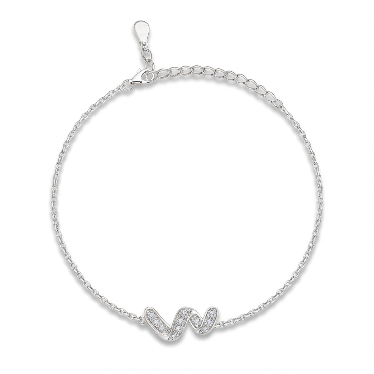 Serpentine - Moissanit Infinity Armband Mit Pavé-Gesetzten Edelsteinen