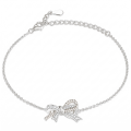 Ribbonique - Zweifarbiger Moissanit-Armband Mit Dekorativer Schleife Und Pavé-Verzierungen