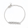 Octet - Hexagonaler Lünetten-Moissanit-Armband Mit Verstellbarer Gliederkette
