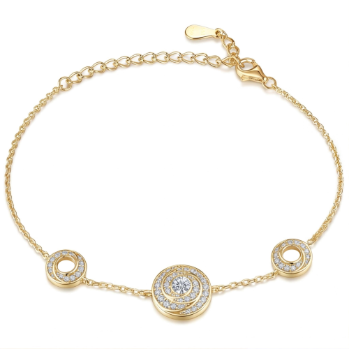 Cirquel - Moissanit-Armband mit verbundenen Doppelhalo-Elementen