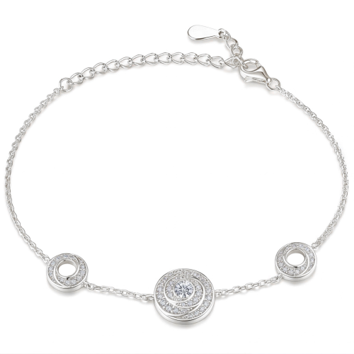 Cirquel - Moissanit-Armband Mit Doppeltem Halo Und Verbundenen Gliedern