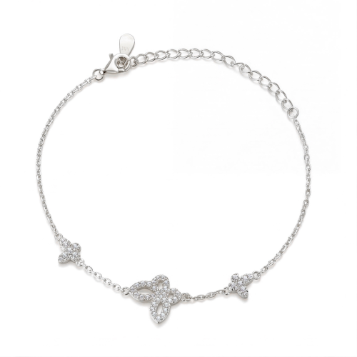Orchidea - Moissanit-Armband Marquise mit floralen Motiven