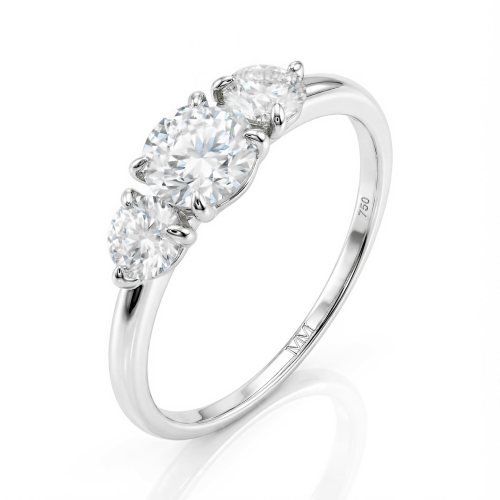 Aventine - Drei-Stein-Ring mit Moissanit