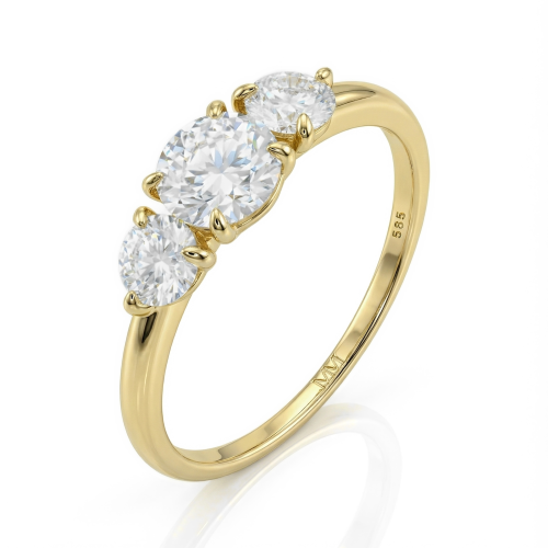Aventine - Drei-Stein-Ring mit Moissanit