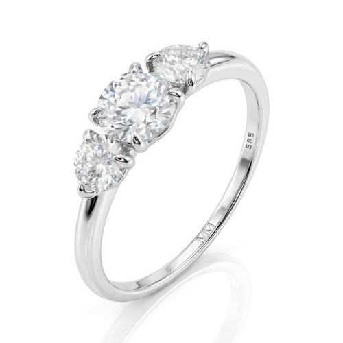 Aventine - Drei-Stein-Ring mit Moissanit