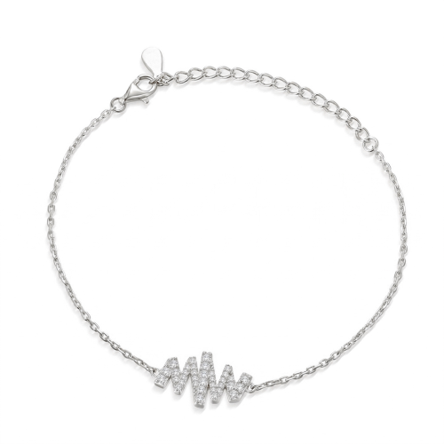 Spiralux - Verstellbares Moissanit-Armband mit pavé-besetztem Symbolmotiv
