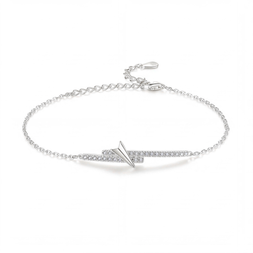 Volute - Chevron-Moissanit-Armband Mit Pavé-Fassung