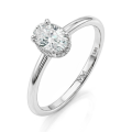 Ovalisse - Ovaler Moissanit-Ring Mit Kreisförmigem Hidden Halo
